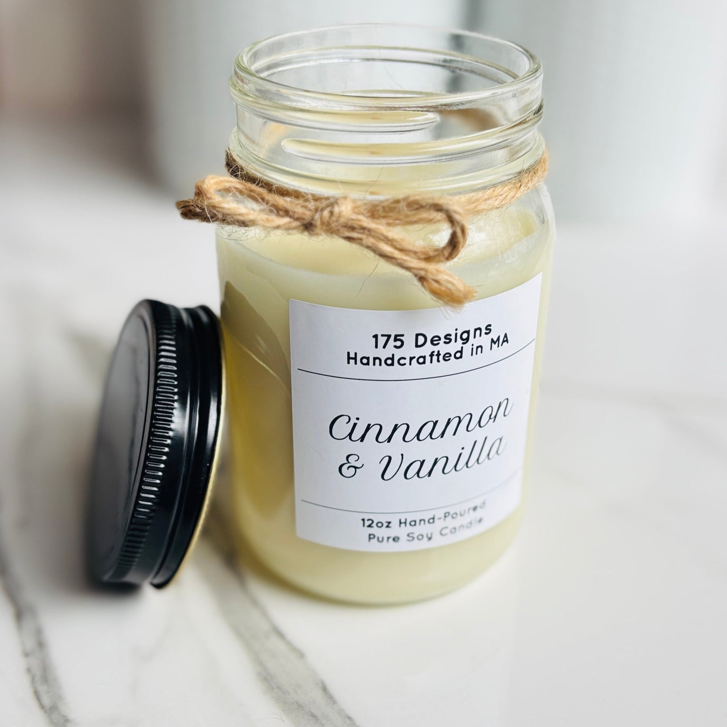 Hand-Poured Soy Candle | Cinnamon & Vanilla