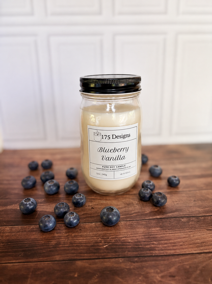 Hand-Poured Soy Candle | Blueberry Vanilla