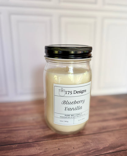 Hand-Poured Soy Candle | Blueberry Vanilla