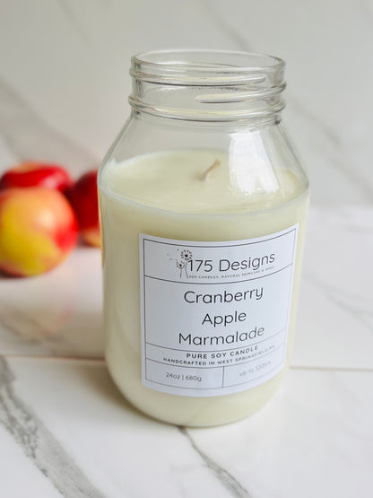 Hand-Poured Soy Candle | Cranberry Apple Marmalade