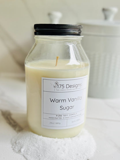 Hand-Poured Soy Candle | Warm Vanilla Sugar