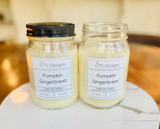 Hand-Poured Soy Candle | Pumpkin Gingerbread