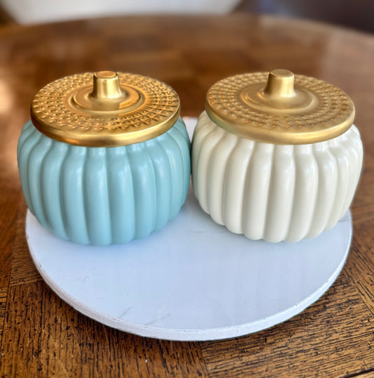 Hand-Poured Soy Candle | Ceramic Pumpkin Jar with Lid