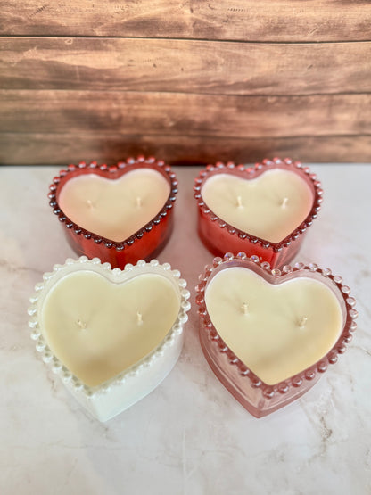 Hand-Poured Soy Candles | Valentines Day Candles | Hearts