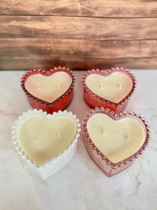 Hand-Poured Soy Candles | Valentines Day Candles | Hearts