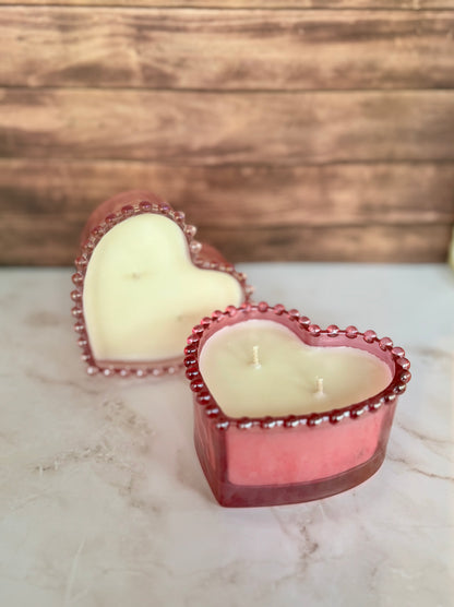 Hand-Poured Soy Candles | Valentines Day Candles | Hearts