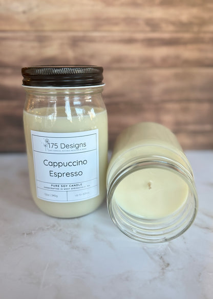 Hand-Poured Soy Candle | Cappuccino Espresso